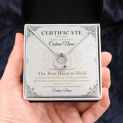 Best Hand To Hold - Certificate of Love - Necklaces For Wife