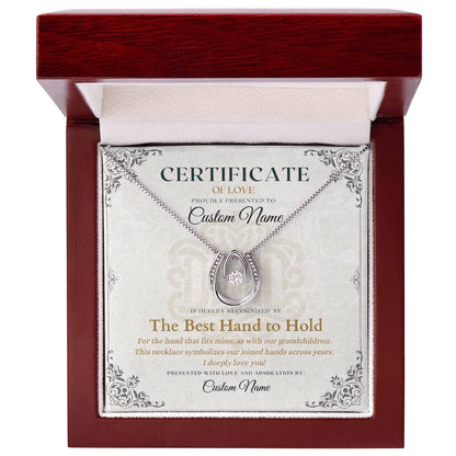 Best Hand To Hold - Certificate of Love - Necklaces For Wife