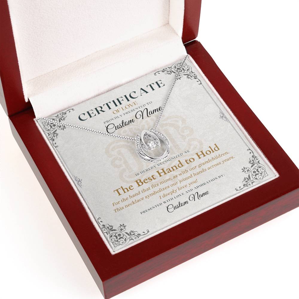 Best Hand To Hold - Certificate of Love - Necklaces For Wife