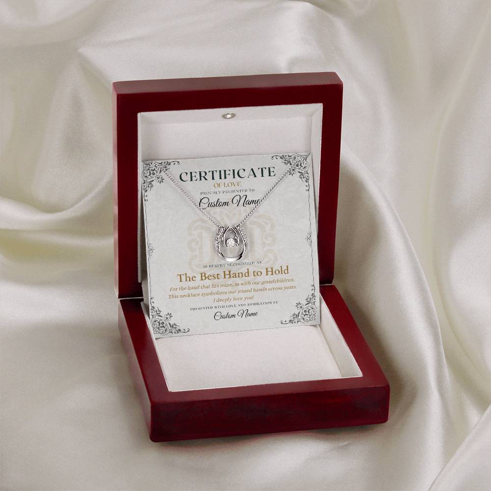 Best Hand To Hold - Certificate of Love - Necklaces For Wife