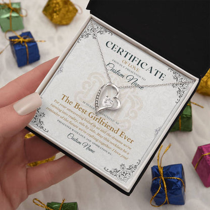 The Best Girlfriend Ever - Certificate of Love - Necklaces For Girlfriend