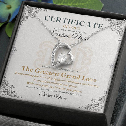 The Greatest Grand Love - Certificate of Love - Necklaces For Wife